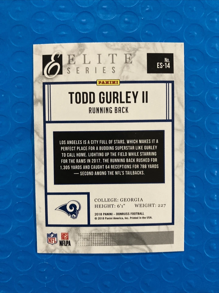 TODD GURLEY 2018 Panini Donruss Football ELITE SERIES #ES-14 Rams - Image 4 of 4