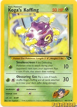 Gym Challenge  48/132 Koga's Koffing Pokemon UNLIMITED EDITION Card