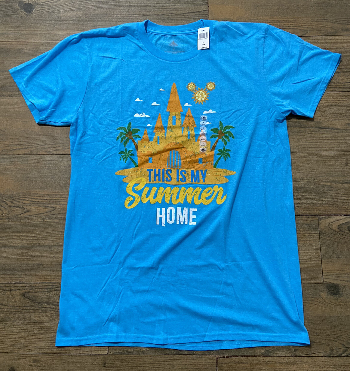 Disney World This Is My Summer Home Sandcastle Graphic Tee LG  