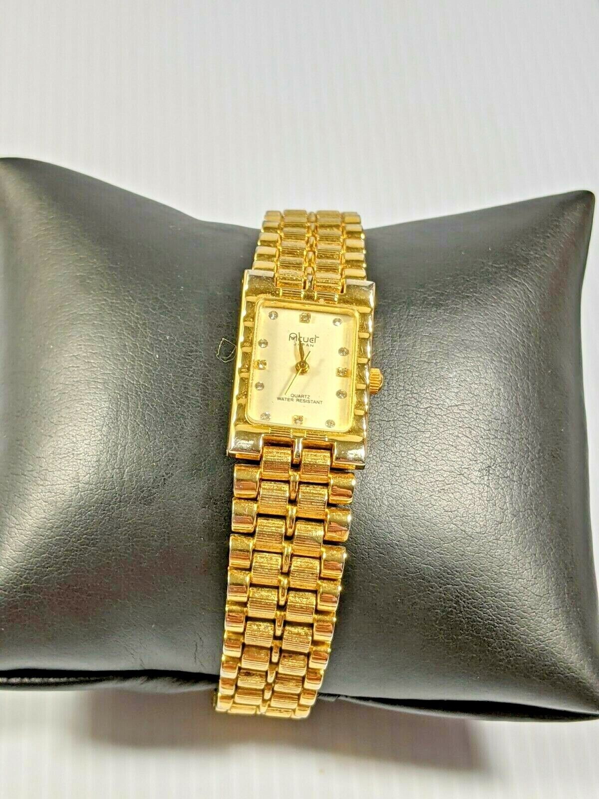 Acuet Gold Tone Crystal Watch 7 Inch