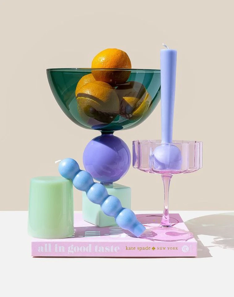 TEAL & LILAC TWO TONE MODERN PLAYFUL GEO BOWL CENTERPIECE Fazeek Handmade GEOTLJ - Image 3 of 4