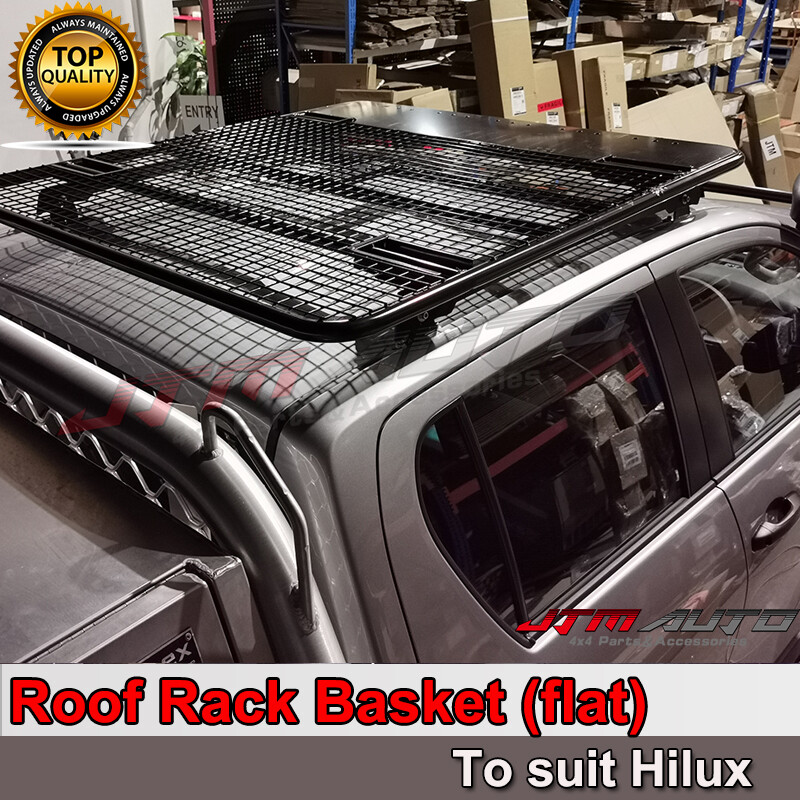 Universal Black Roof Rack Roof Basket (Flat) to suit Toyota Hilux N70