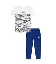 Puma Toddler Boys' 2 Piece Jogger Set Size 2T 3T 4T White Blue Navy