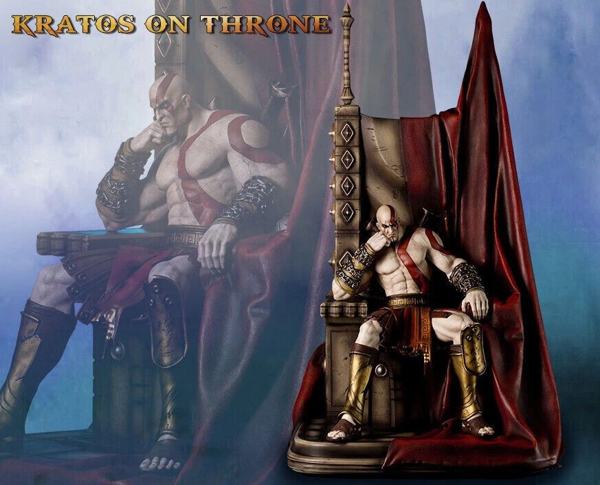 God Of War - Statue Kratos On Throne Standard Ed - Gaming Heads - Neuf - Photo 1/4