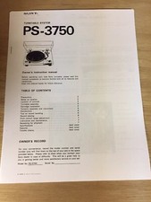 Sony PS-3750 Turntable Owners Manual