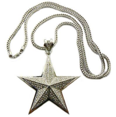 New TEXAS 3D Star Pendant With 36'' 4mm Franco Chain