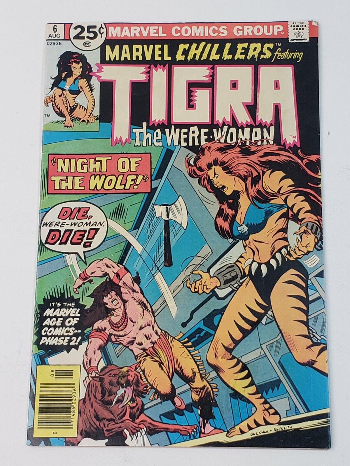 Marvel Chillers 6 NEWSSTAND Tigra Red Wolf John Byrne art Bronze Age 1976