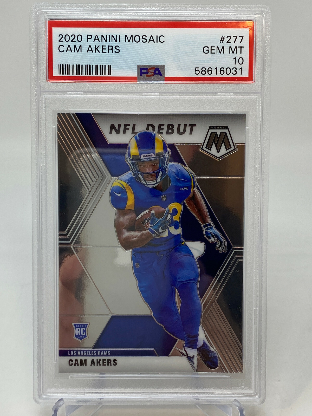 2020 Panini Mosaic #277 Cam Akers Rookie Card - PSA 10