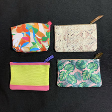 Lot of 4 Ipsy Makeup Cosmetic Bags Only Pouch Small Travel Cases Zipper Closure