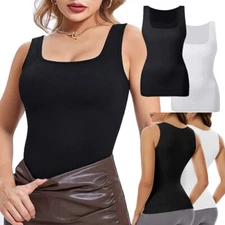 Women Square Collar Vest Tummy Control Shapewear Body Shaper Tank Tops Camisole