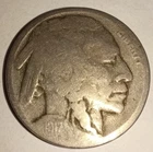 1917 D BUFFALO NICKEL - SEMI-KEY LOW MINTAGE - RESTORED 1917-D