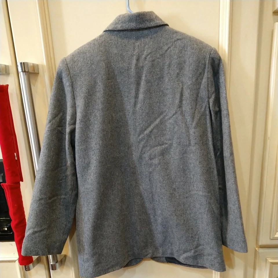 Chaqueta Blazer Courtenay Para Mujer De Colección Gris Manchado 100% Lana Forrada Carrera 10 Foto 4 de 4