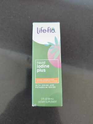 LifeFlo Liquid Iodine Plus 2 fl oz Natural Orange Flavor NIB Sealed VV