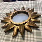 VINTAGE Mid-Century DEKNUDT BELGIUM 1970’s Sunburst Gold Resin Mirror — photo 3