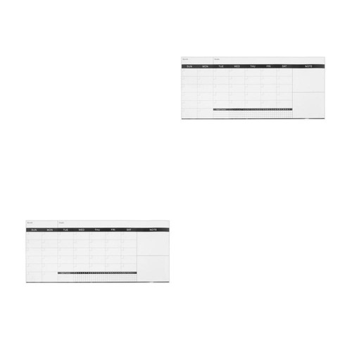 2pcs Undated Weekly Dry Erase Board Reusable Double-Sided Whiteboard Hanging