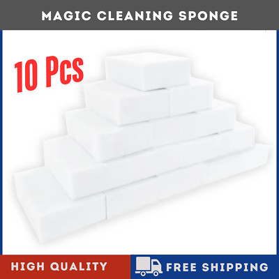 10 x Magic Reinigungsschwamm Radierer Fleckenentferner Melaminschaum UK KOSTENLOSER VERSAND!