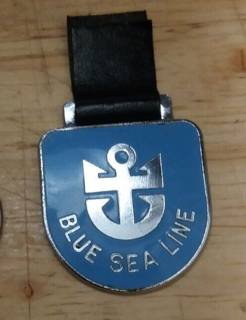 Vintage R. Sculthorp & Co. Key Chain Badge/Fob Blue Sea Line