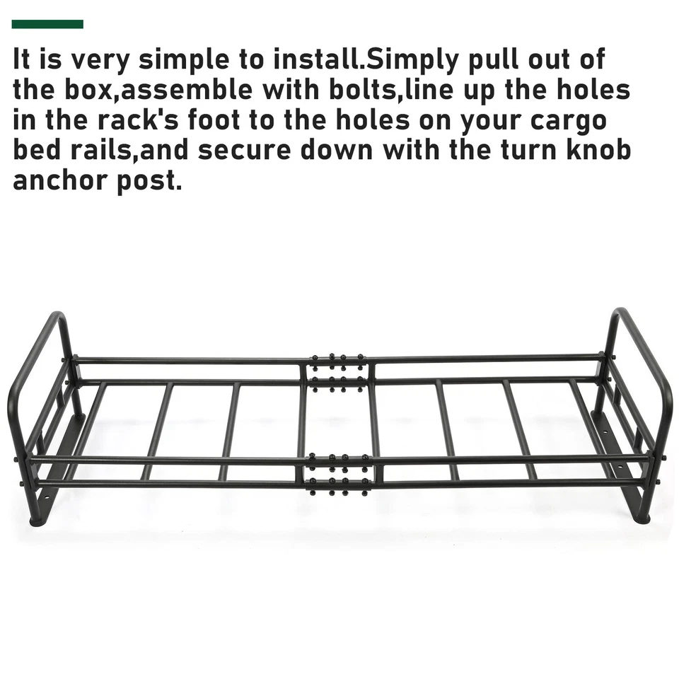 Black Steel Cargo Rack For 2005-2018 Polaris Ranger 700, 800, 900, 1,000 - Image 2 of 4