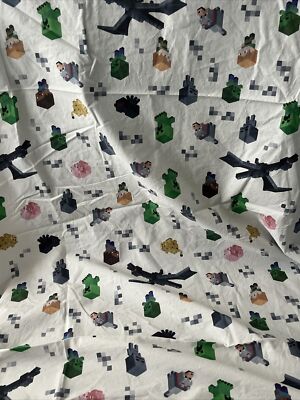 Pottery Barn Twin size Minecraft  Organic Flat Sheet only)
