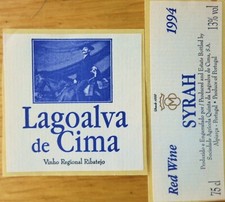 Wine labels PORTUGAL LAGOALVA DA CIMA Shyrah Vinho Tinto 1994 wine labels