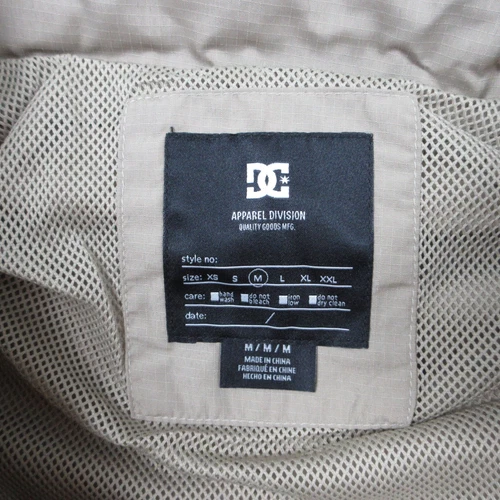 DC Shoe Co Jacket Mens Medium Beige Ripstop Vented Packable Hood Outdoor Vantage image 5