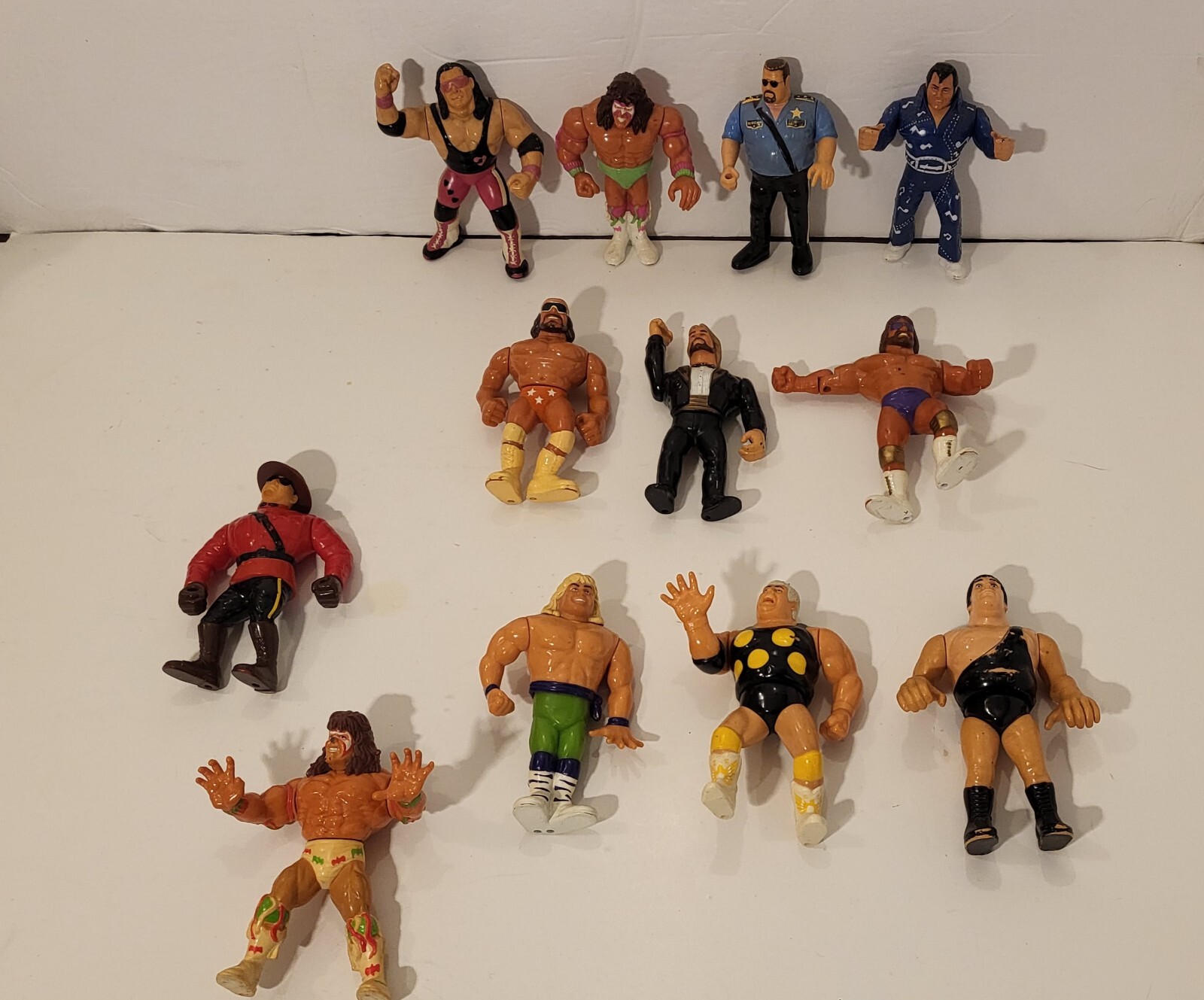 WWF WWE 1990-92 Hasbro Wrestling Action Figures Lot- 12 Figs - Dusty, Hart,Andre