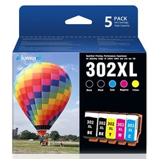 Compatible Epson 302XL Ink 5-Pack with Smart Chip  Fast Shipping USA