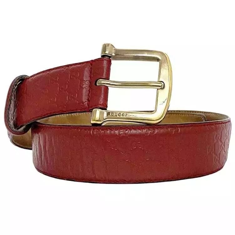 Ceinture Gucci à rayures rouges 281548 taille 40 mm cuir d'occasion logo GUCCI GG en relief
