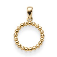 AnhäNger Ring Kreis Aus KüGelchen 585 Gold Gelbgold 19,5X13Mm Schlicht GläNzend