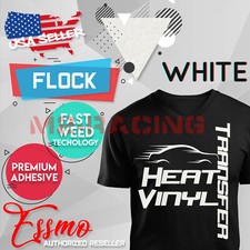 White Flock Heat Transfer Vinyl HTV T-Shirt 20" Roll Iron On Heat Press DF02