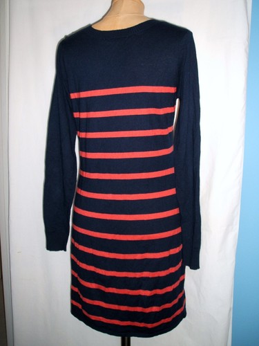 Women's Charlotte Ronson Sweater Dress - Long Sleeve - Navy & Coral - Size XS - Picture 4 of 8