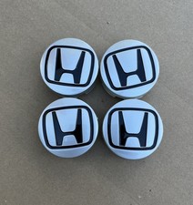 4pc Silver Black Logo Aluminum Wheel Center Caps For Honda 1999-2005 Civic 58mm
