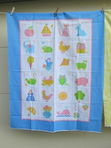Quilt Kit - Easy Alphabet Animals Baby Panel & Yellow Flanel Back