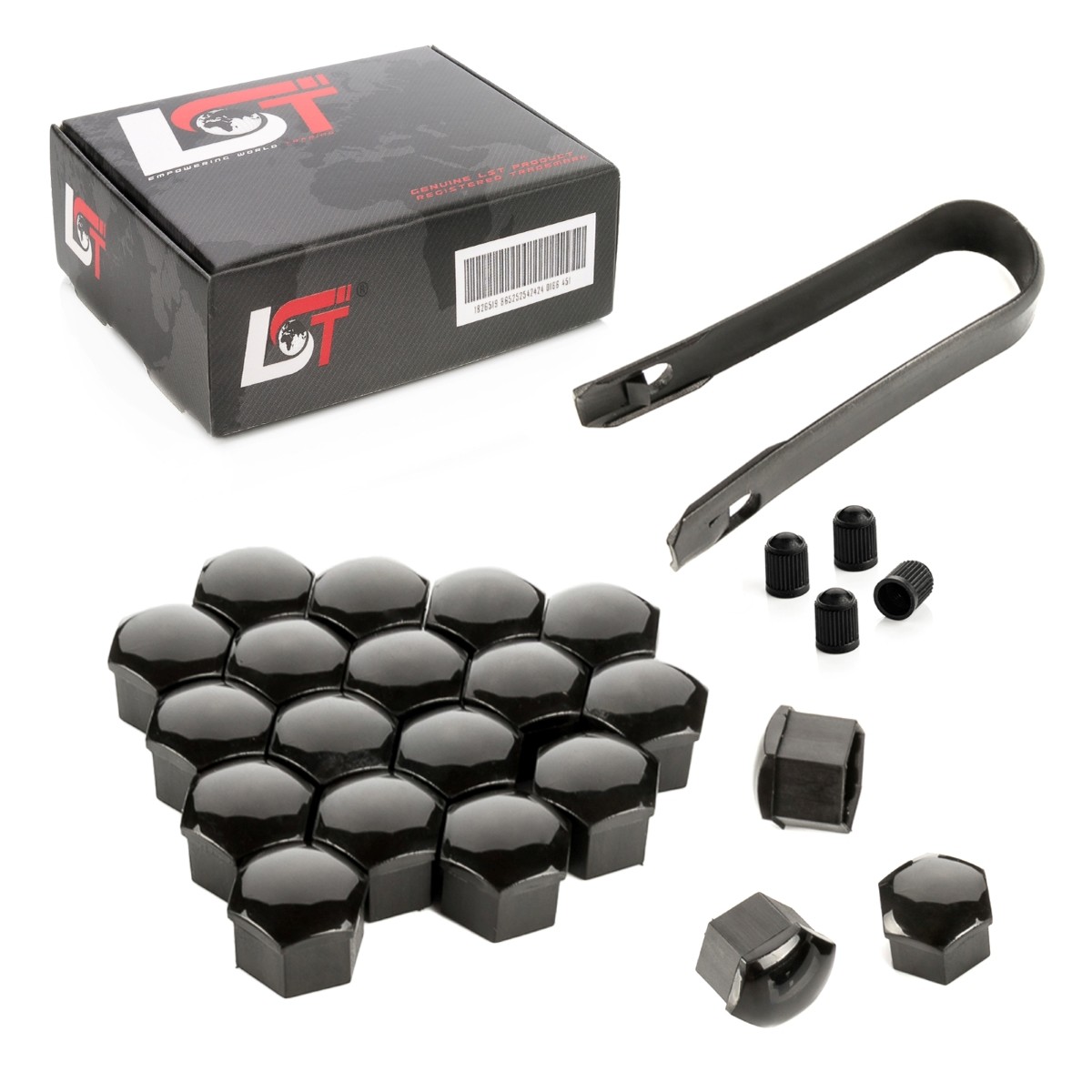 20X Wheel Nut Caps Hex Caps Set 17 Mm Black For VOLVO