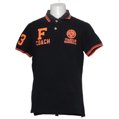 Franklin Marshall, Poloshirt, Größe: XL, Schwarz, Baumwolle, Print, Herren #Par