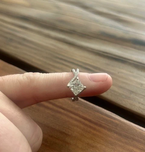 Custom 1.51 Carat VS2 G Princess Cut Diamond 18k White Gold Ring Natural EGL - Image 2 of 4