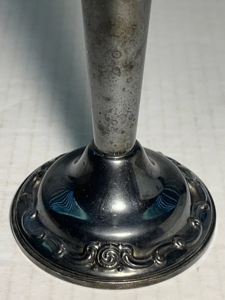 Vaso vintage Gorham Silverplate estilo trompete YC3055 7” de altura - Imagem 3 de 4