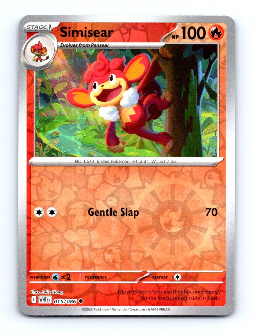 #15 2025 Pokemon White Flare _ Simisear REVERSE HOLO
