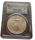 2012 $1 PCGS MS70 AMERICAN SILVER EAGLE Flag Stamp - First Strike - MS 70