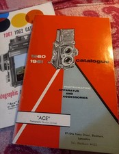 3 x Vintage 'Ace' Photographic  Apparatus Catalogues 1959-62