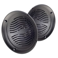 5-inch Water Resistant Outdoor Speakers, Dual Cone, 25W Peak Power, Black