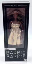 Barbie Basics Collectible Doll Model 09 with Brunette Hair in Golden Dress Strap