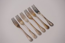 Christofle Malmaison versilbert Gabel 6 Stück  ca. 19 cm