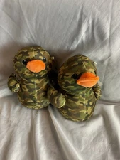 Way To Celebrate! Green Camouflage Duck Plush Duck Stuffed Animal Lot 6”