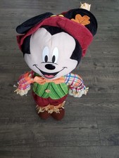 Disney Mickey Scarecrow Autumn Decor Plush Doll 24" Harvest Greeter Stand Up