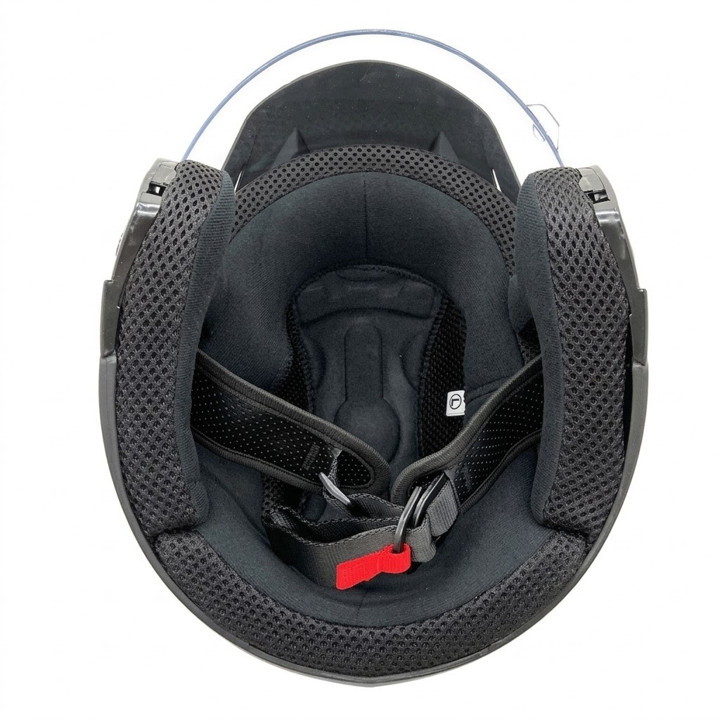 MMG Motorcycle Scooter Open Face Helmet Crux Flip Up Visor DOT (XL, Shiny Black)