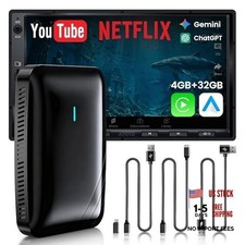 Magic AI Box, Wireless CarPlay/Android Auto Adapter, Car Video Box Glossy Black
