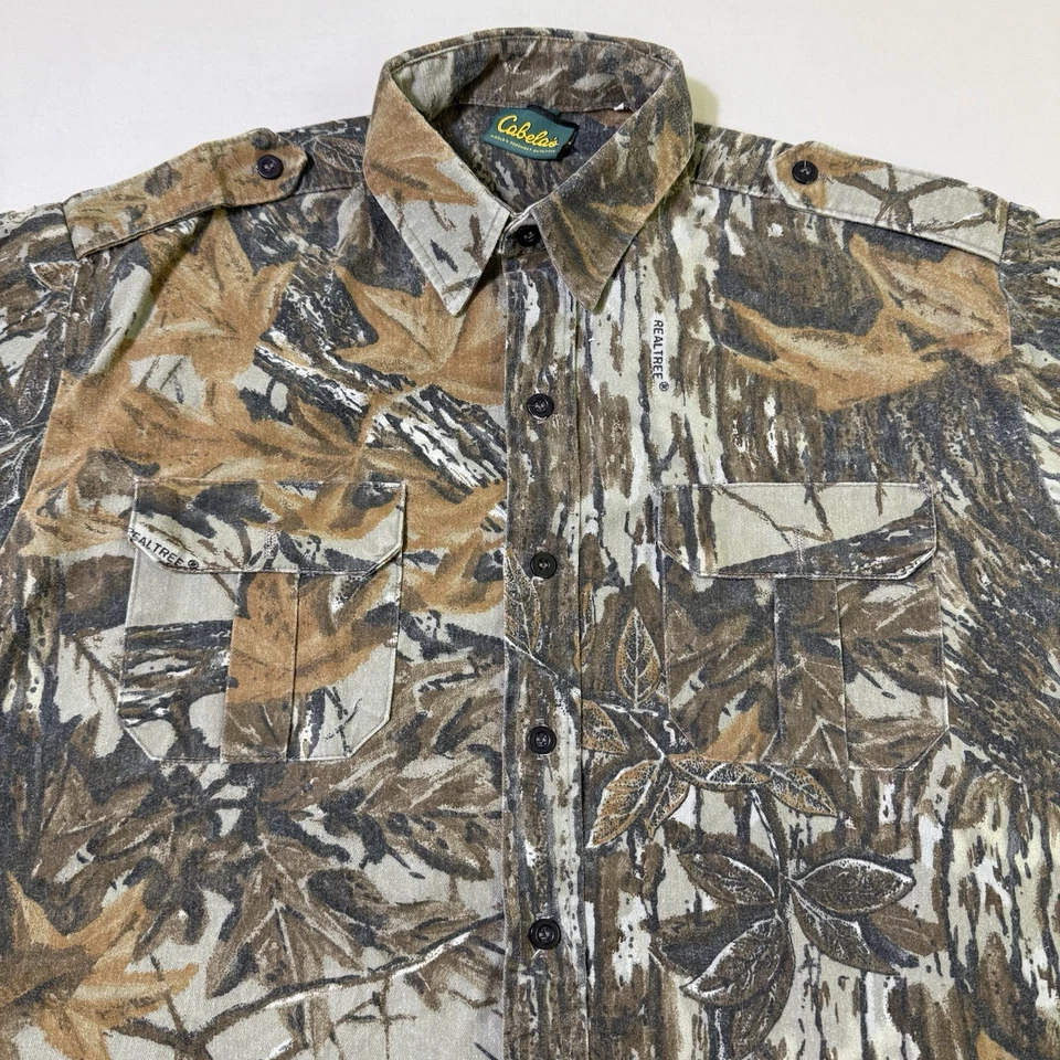 Vintage Cabela's Realtree Camo Button Up Shirt Men’s Size XL Made In USA Hunting - Image 2 of 4