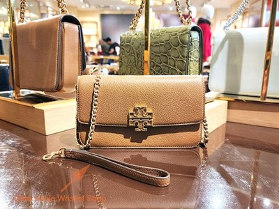 Tory Burch Britten Moose Pebbled Leather Crossbody Shoulder Bag