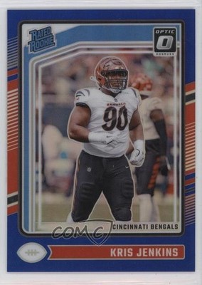 2024 Panini Donruss Optic Rated Blue Prizm /199 Kris Jenkins #265 Rookie RC s3g